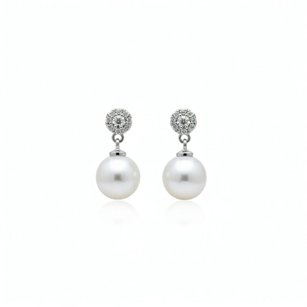 Elegant Pearl Drop Earrings — 925 Sterling Silver Posts