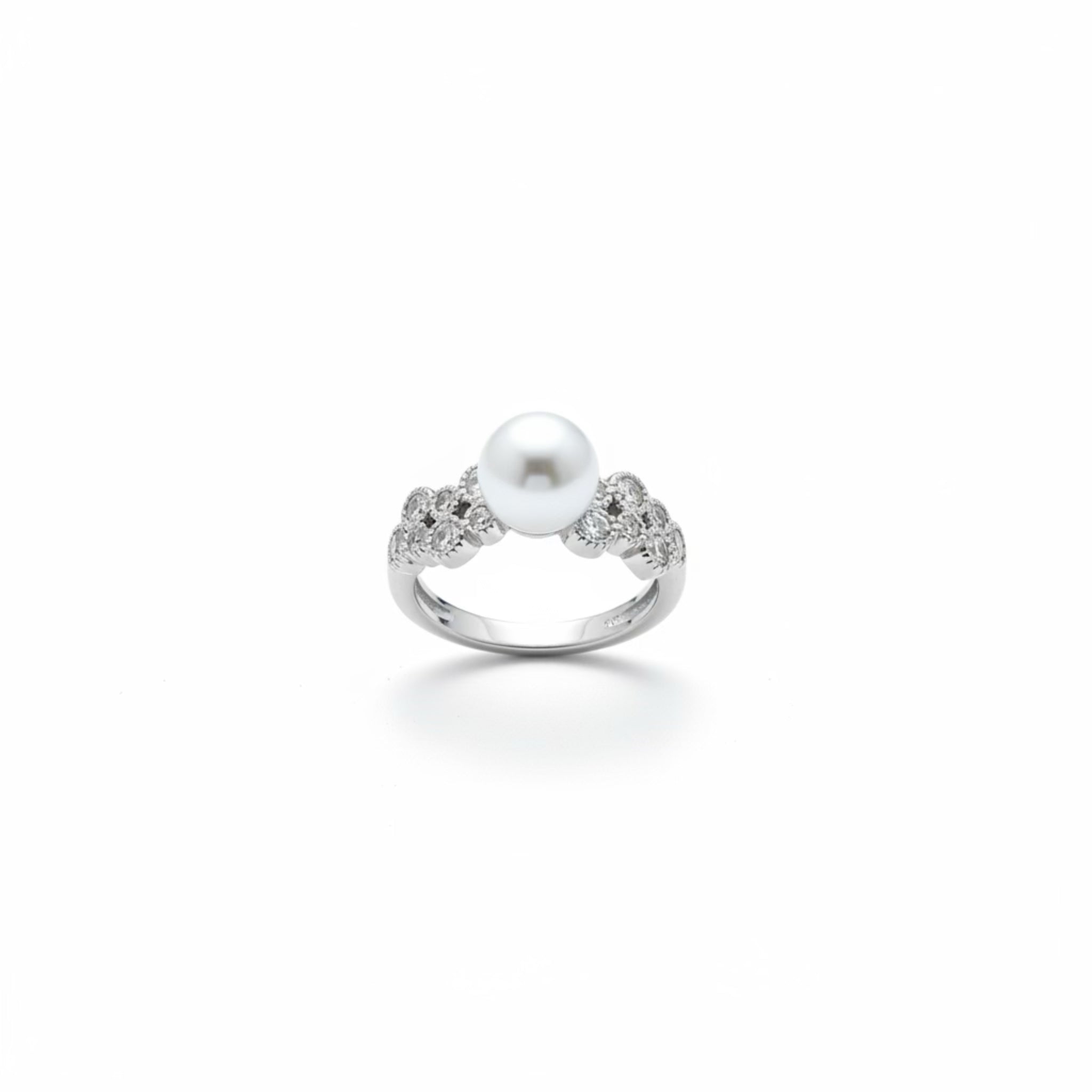 S925 Sterling Silver Swarovski Pearl Ring – Vintage Elegant Statement Ring