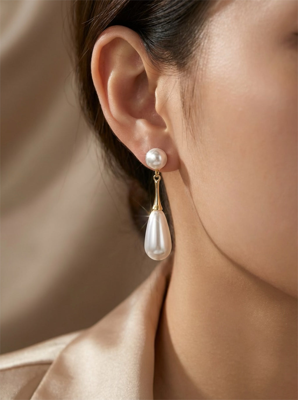 Retro French Pearl Drop Earrings