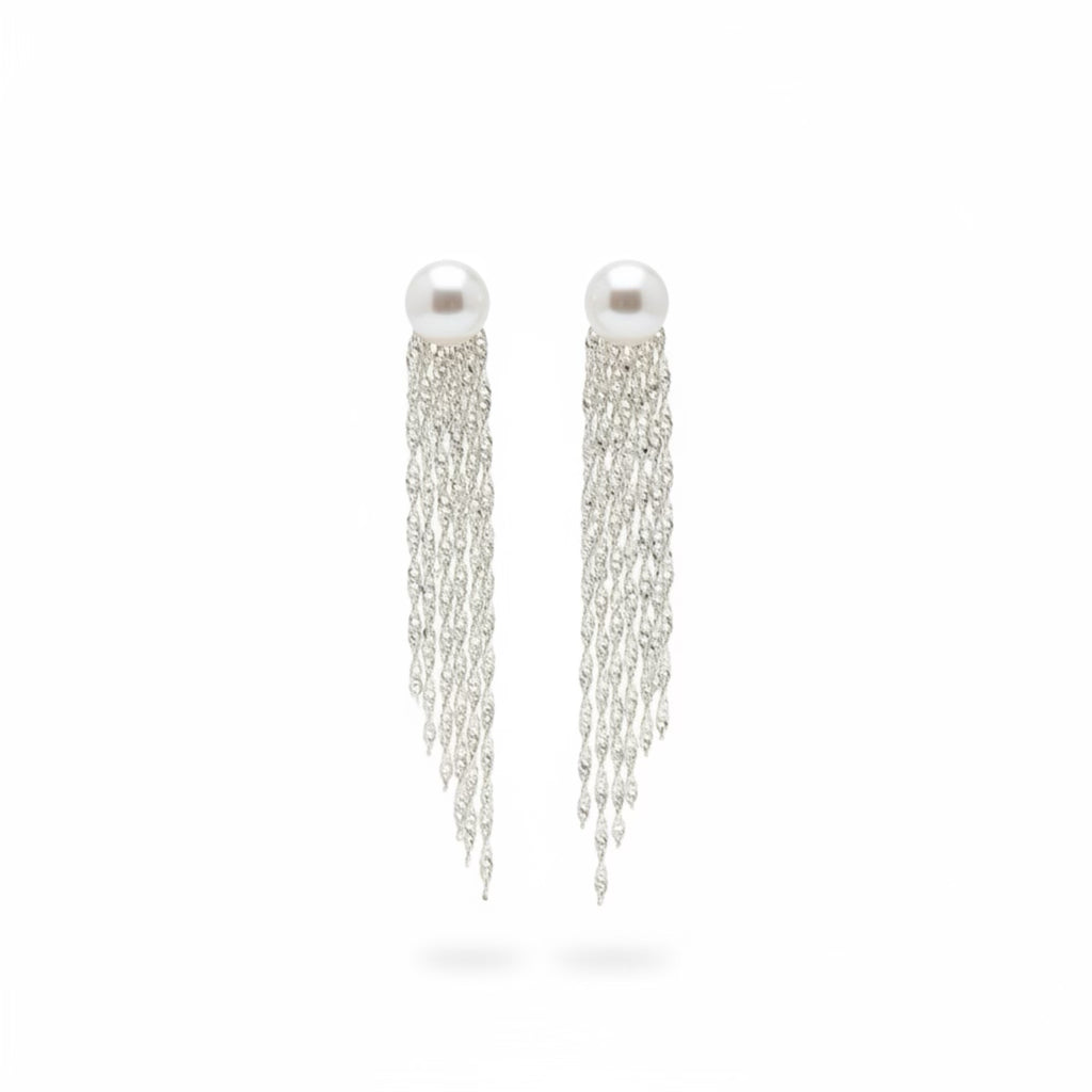 Pearl Tassel Drop Earrings