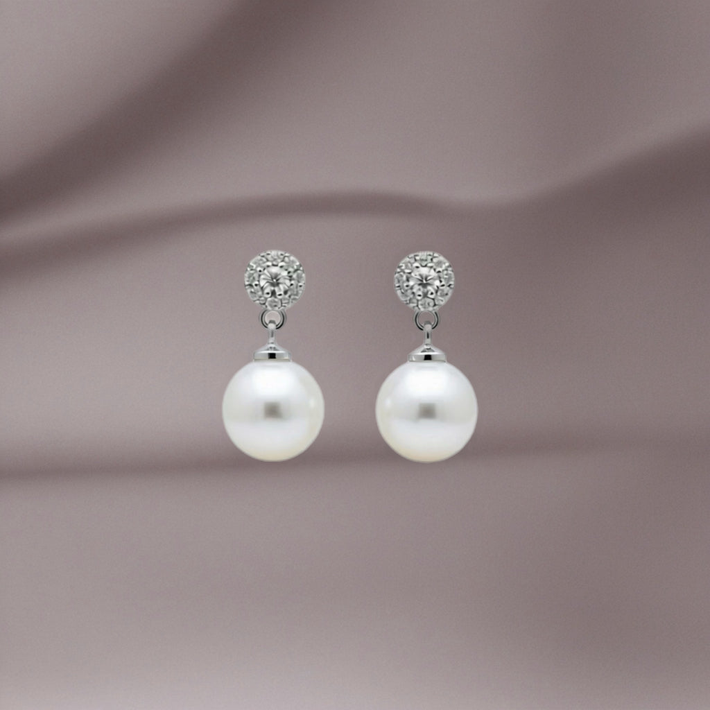 Elegant Pearl Drop Earrings — 925 Sterling Silver Posts