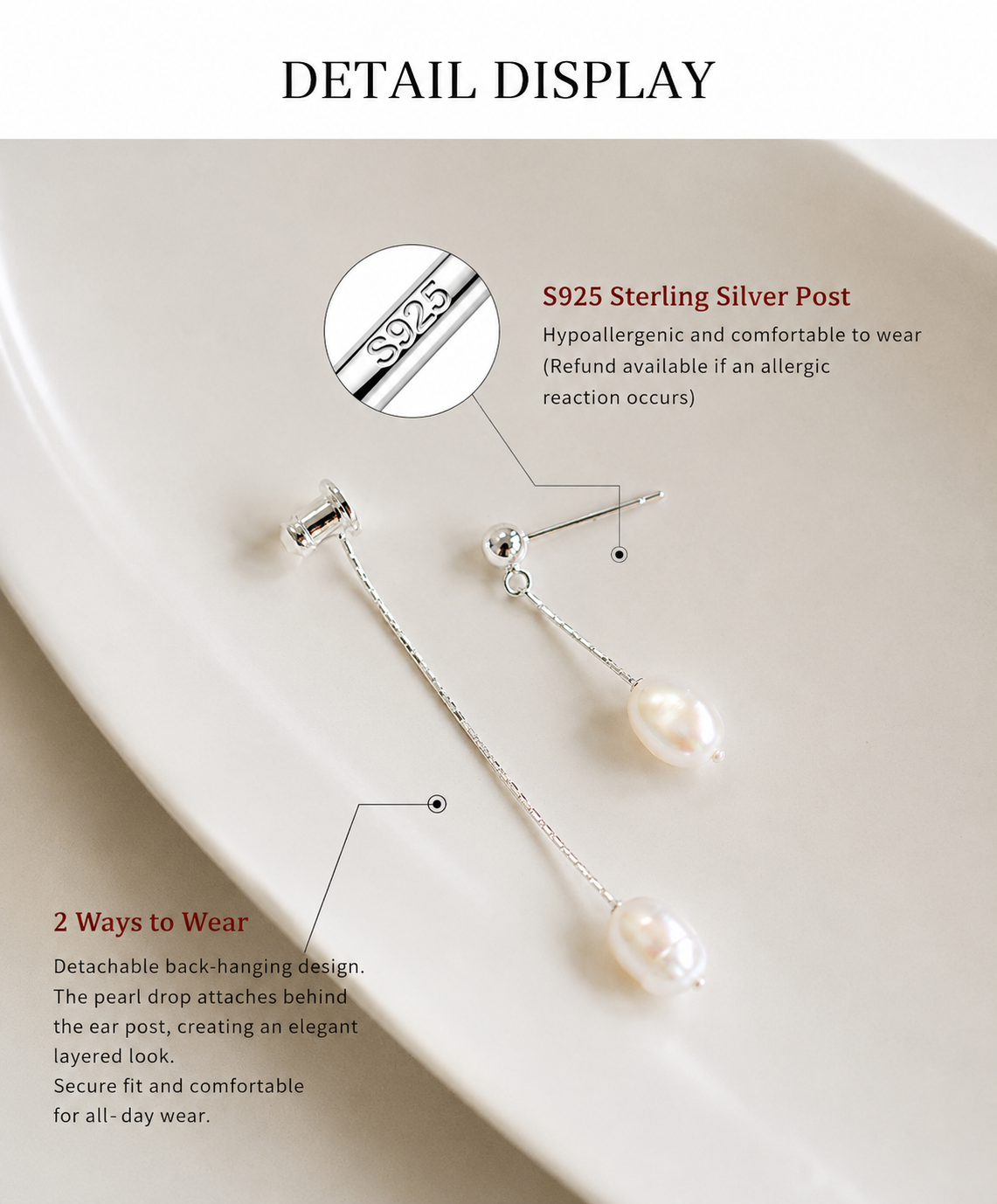 Convertible Pearl Drop Earrings