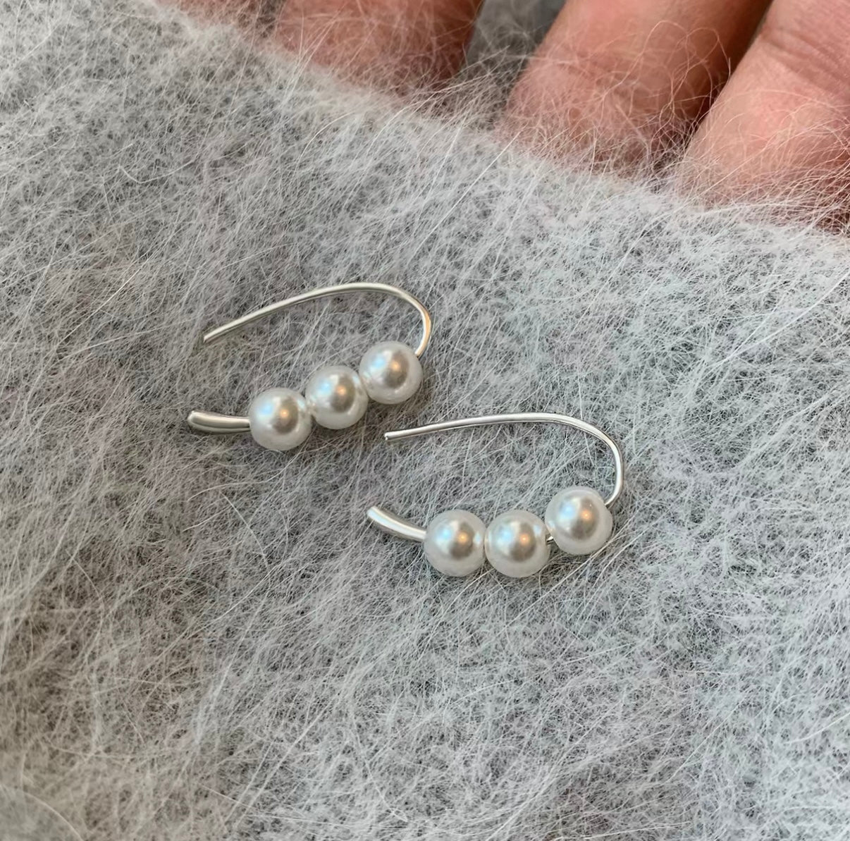 Celeste Pearl Ear Climber Earrings