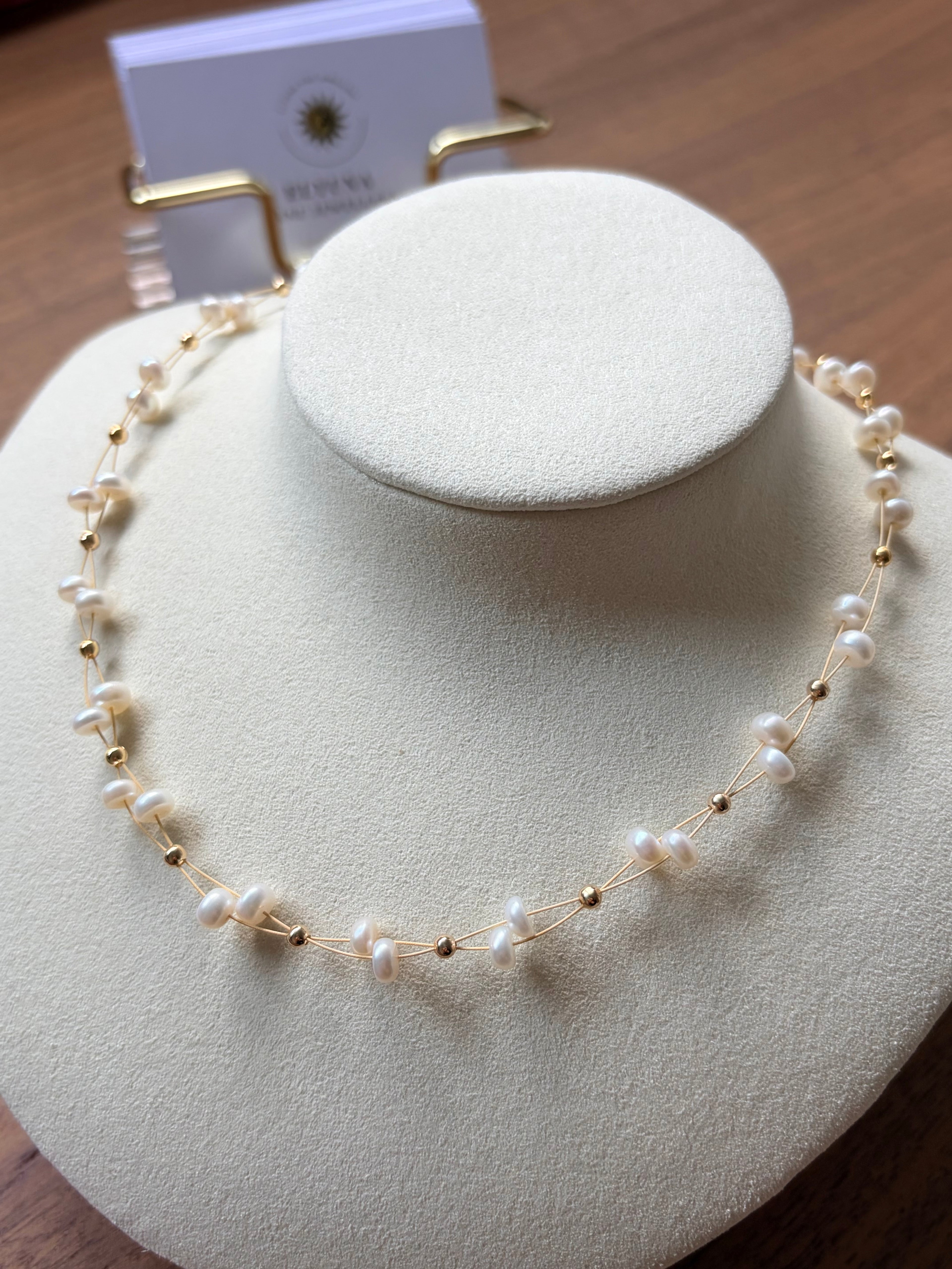 Natural Freshwater Pearl Beaded Necklace
