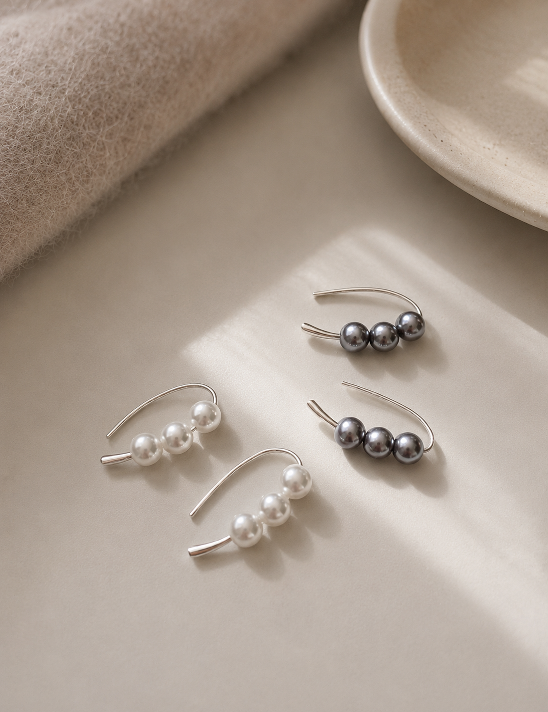 Celeste Pearl Ear Climber Earrings