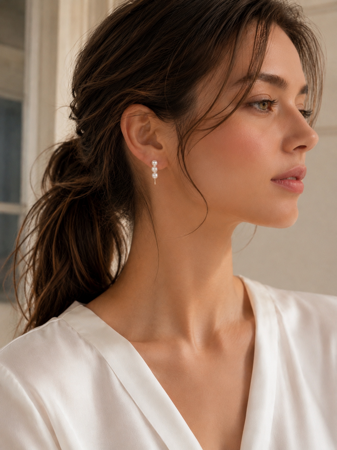 Celeste Pearl Ear Climber Earrings