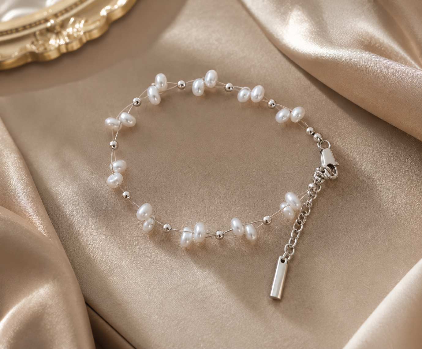 Natural Freshwater Pearl Beaded Bracelet