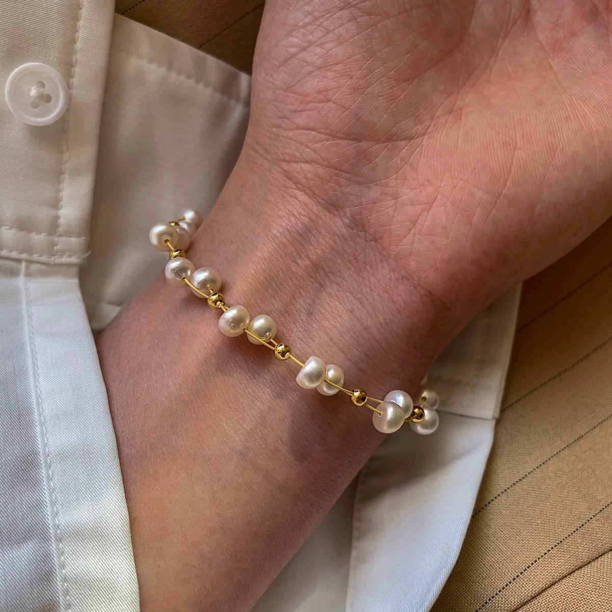 Natural Freshwater Pearl Beaded Bracelet
