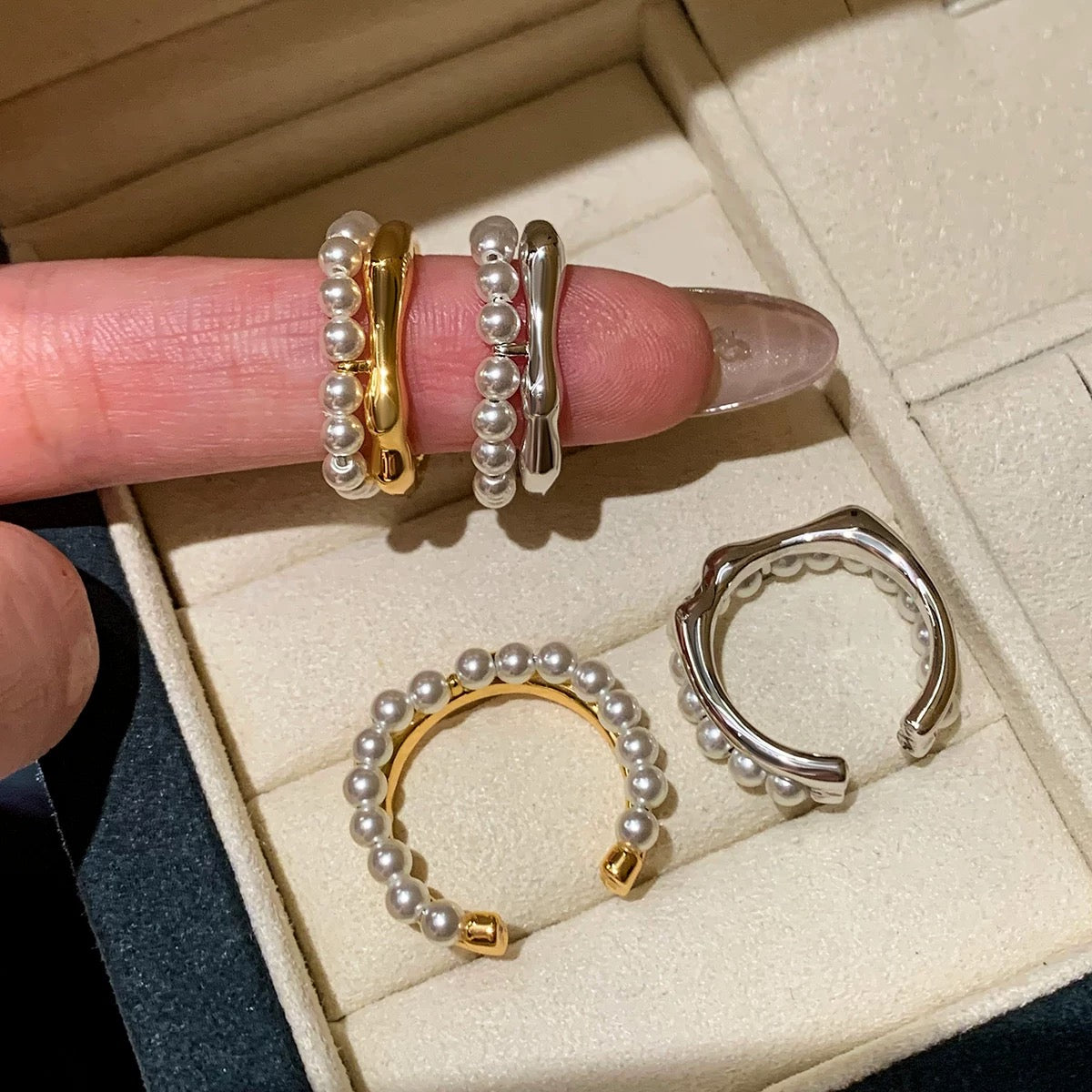 Petite Pearl Layer Ring