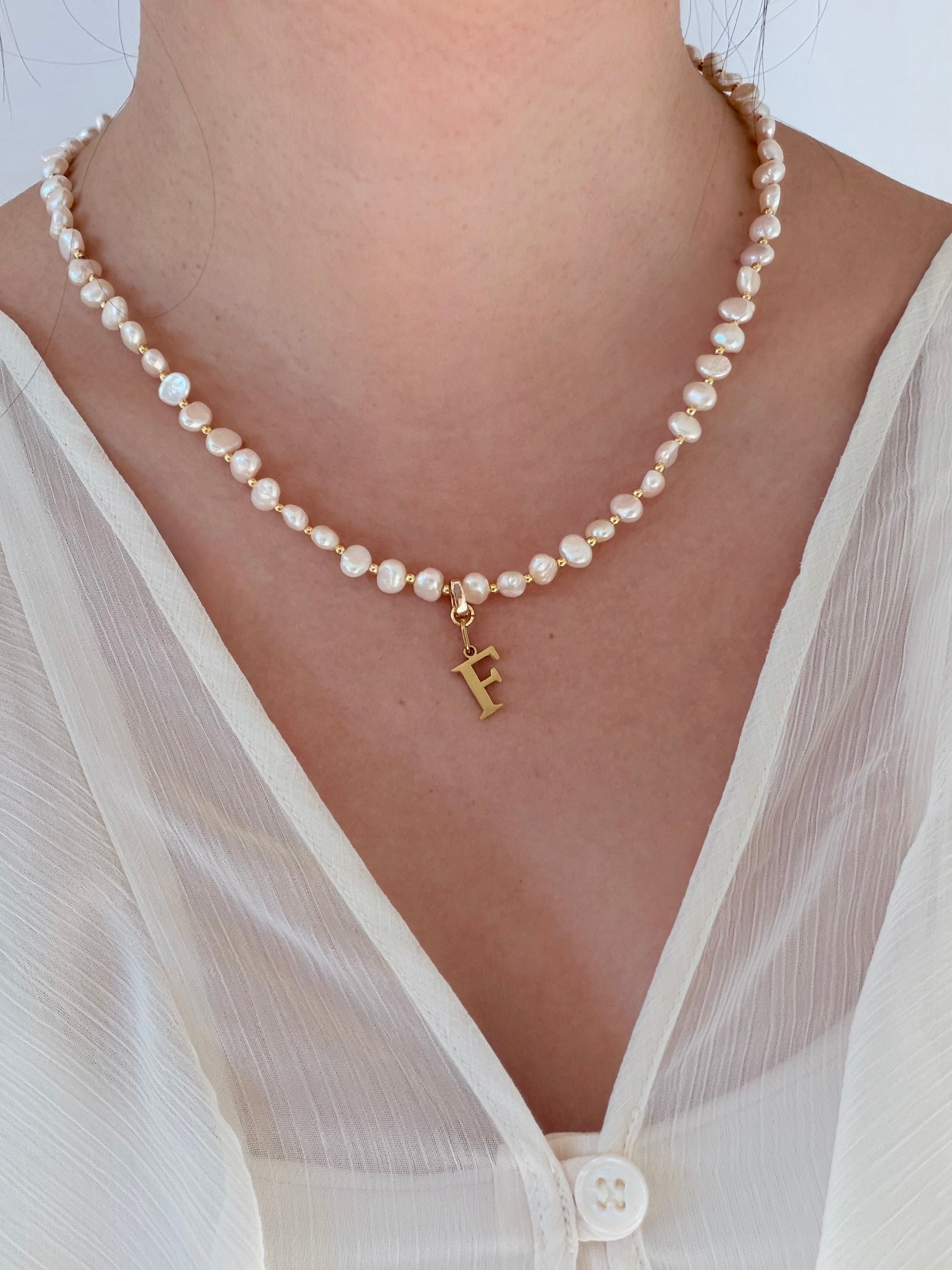 Personalised Initial Freshwater Pearl Necklace